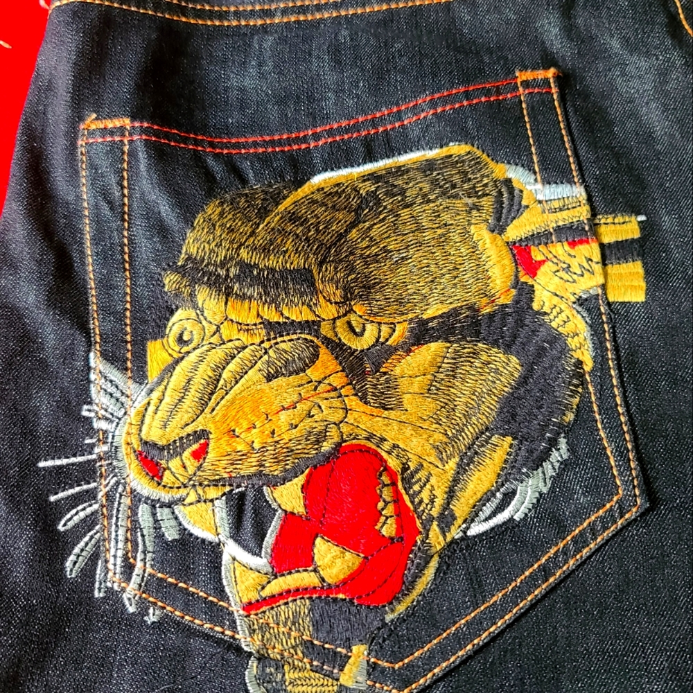 Ed hardy tiger Embroidered jeans